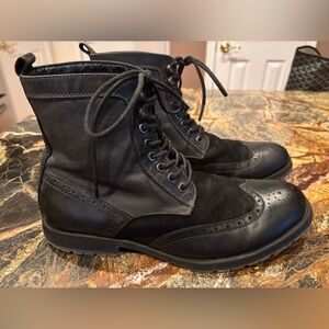 Robert Wayne Wing Tip Moto Boots, Men’s 10.5